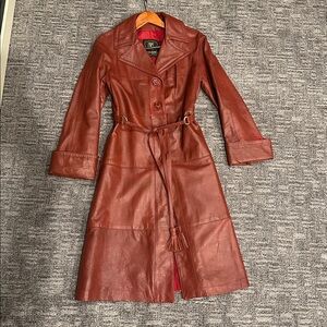 Dan Di Modes, Women's Glace Lamb Leather Trench Coat